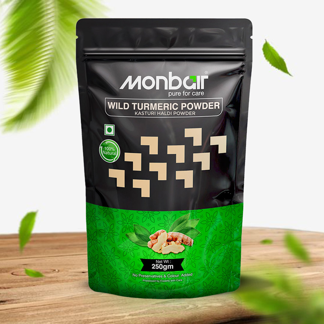 Monbair,cosmetics,cosmetics bag,cosmetics kit MONBAIR Wild turmeric powder | Kasturi turmeric | kasturi haldi powder