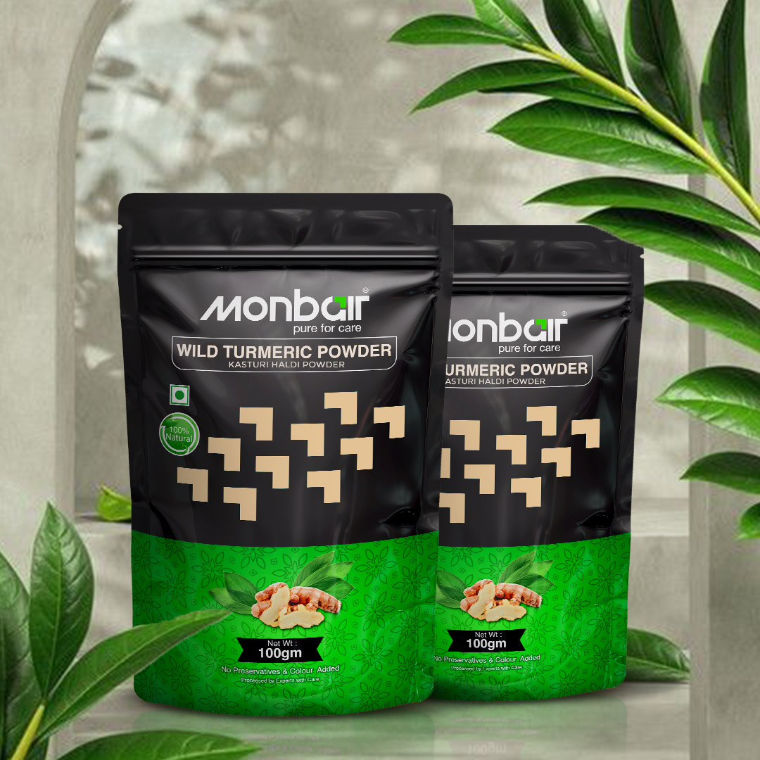 Monbair,cosmetics combo,cosmetics offers,beauty MONBAIR Combo Wild turmeric powder/kasturi manjal powder 100 g Pack of 2
